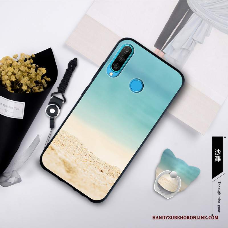 Custodia Huawei P30 Lite Creativo Grigio Morbido, Cover Huawei P30 Lite Tendenzatelefono