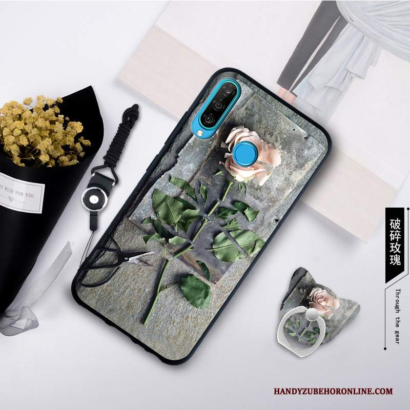 Custodia Huawei P30 Lite Creativo Grigio Morbido, Cover Huawei P30 Lite Tendenzatelefono