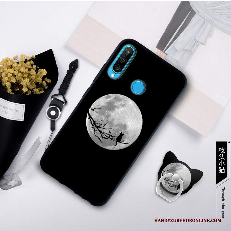 Custodia Huawei P30 Lite Creativo Grigio Morbido, Cover Huawei P30 Lite Tendenzatelefono