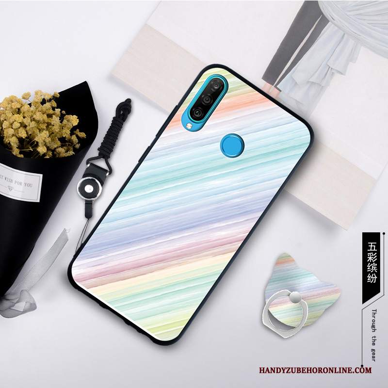 Custodia Huawei P30 Lite Creativo Grigio Morbido, Cover Huawei P30 Lite Tendenzatelefono