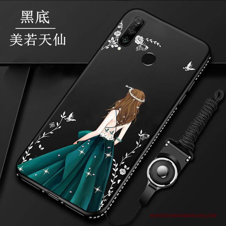 Custodia Huawei P30 Lite Moda Ornamenti Appesi Rosso, Cover Huawei P30 Lite Creativo Morbidotelefono