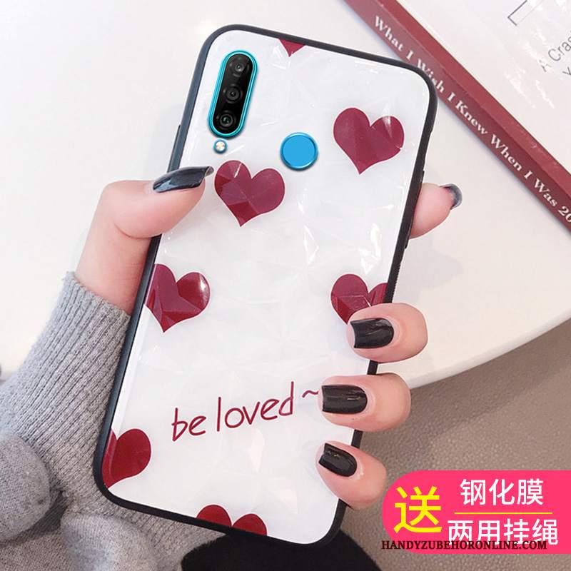 Custodia Huawei P30 Lite Pellicola Protettiva Rosso, Cover Huawei P30 Lite Telefono Tendenza