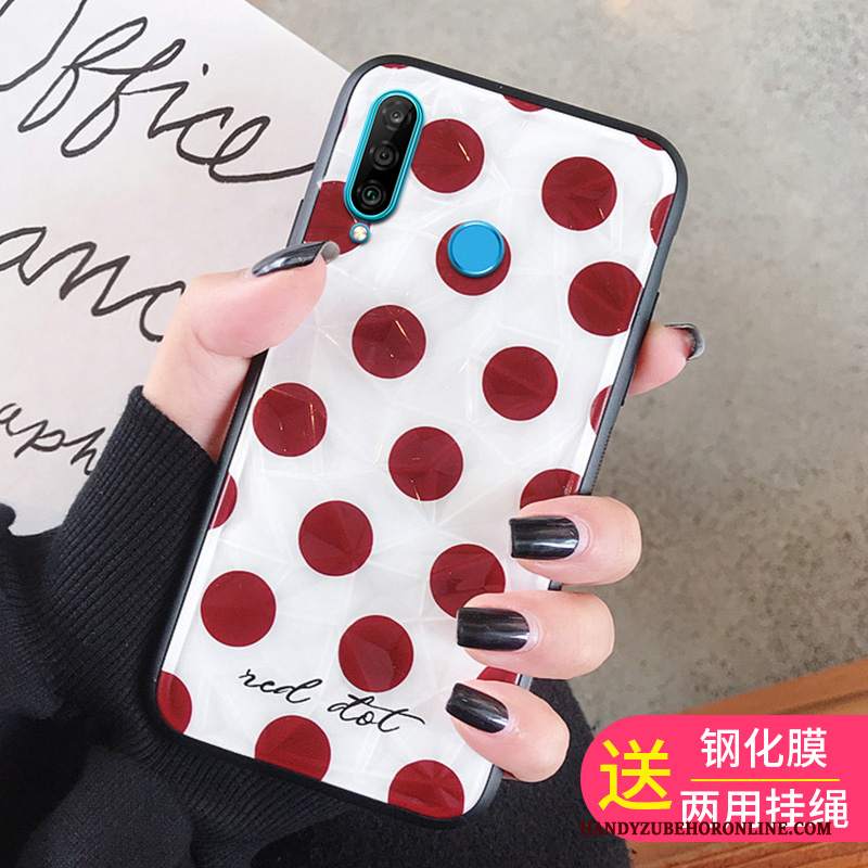 Custodia Huawei P30 Lite Pellicola Protettiva Rosso, Cover Huawei P30 Lite Telefono Tendenza