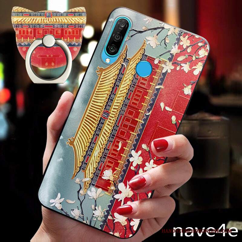 Custodia Huawei P30 Lite Protezione Stile Cinese Anti-caduta, Cover Huawei P30 Lite Vintage Telefono Di Personalità