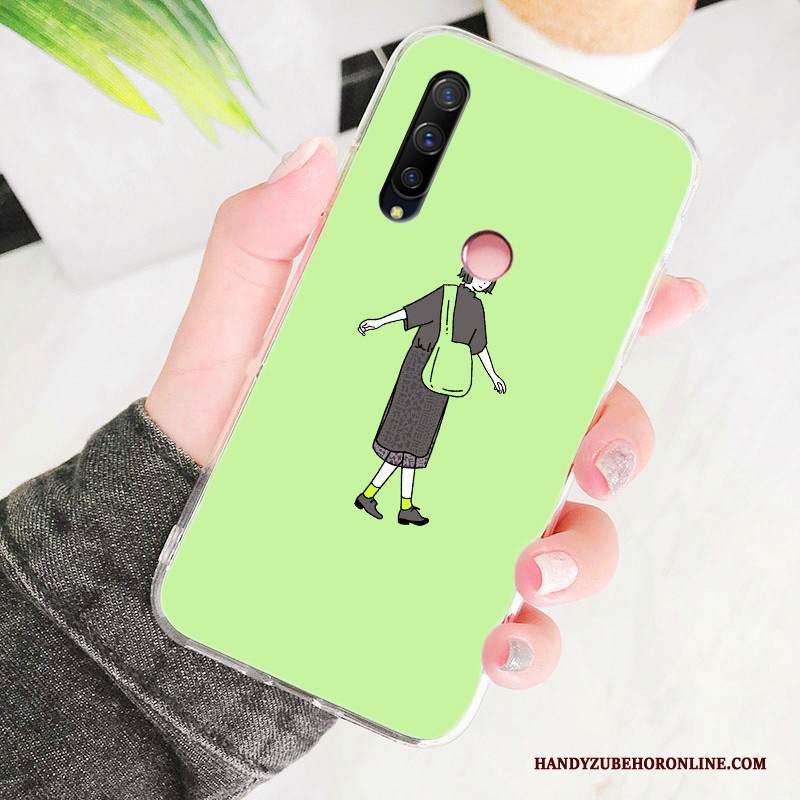 Custodia Huawei P30 Lite Silicone Arte Leggere, Cover Huawei P30 Lite Trasparente Verde