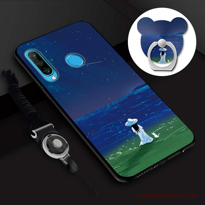 Custodia Huawei P30 Lite Silicone Supporto Gioventù, Cover Huawei P30 Lite Protezione Pellicola Protettiva Anti-caduta