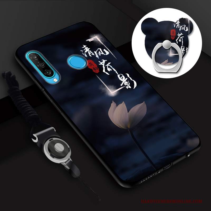 Custodia Huawei P30 Lite Silicone Supporto Gioventù, Cover Huawei P30 Lite Protezione Pellicola Protettiva Anti-caduta