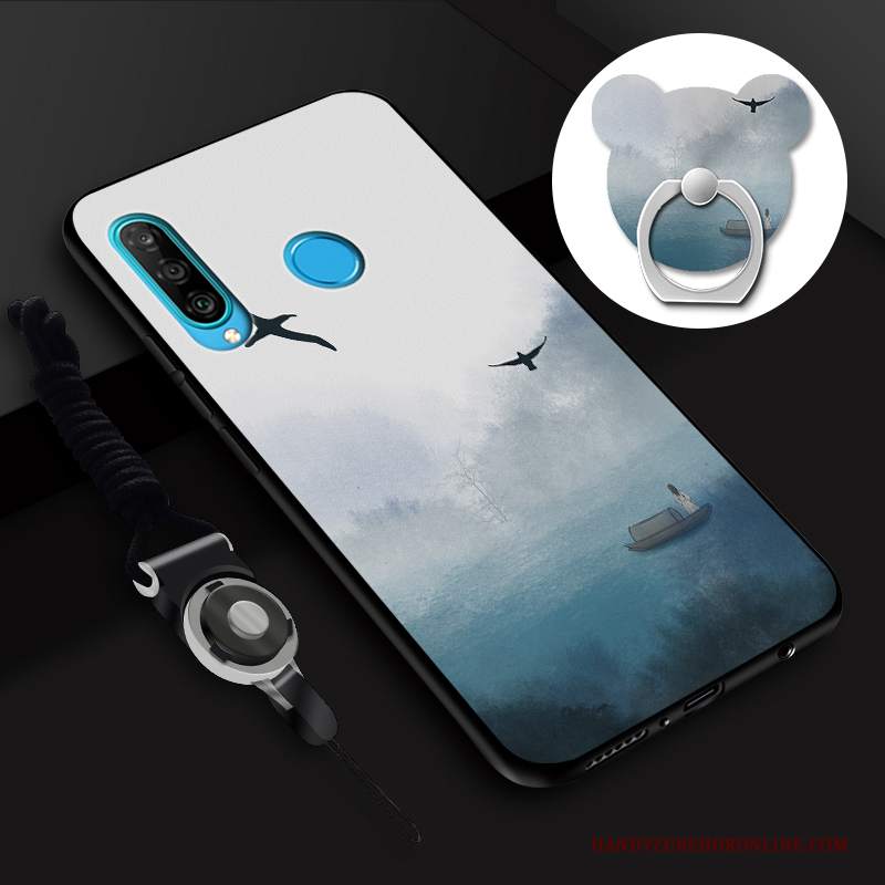 Custodia Huawei P30 Lite Silicone Supporto Gioventù, Cover Huawei P30 Lite Protezione Pellicola Protettiva Anti-caduta