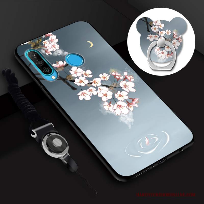 Custodia Huawei P30 Lite Silicone Supporto Gioventù, Cover Huawei P30 Lite Protezione Pellicola Protettiva Anti-caduta