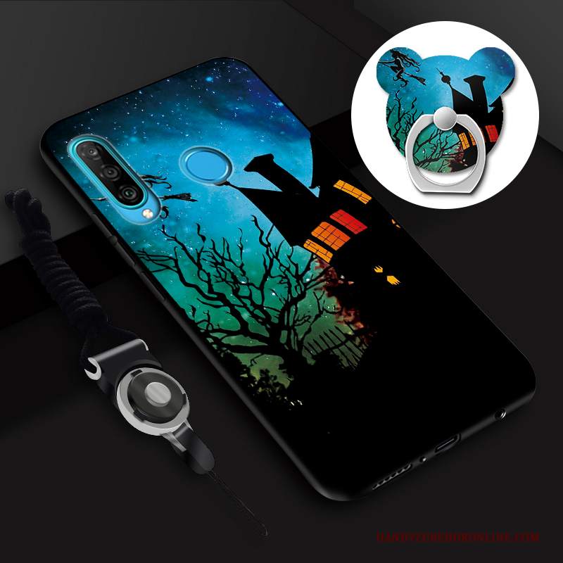 Custodia Huawei P30 Lite Silicone Supporto Gioventù, Cover Huawei P30 Lite Protezione Pellicola Protettiva Anti-caduta