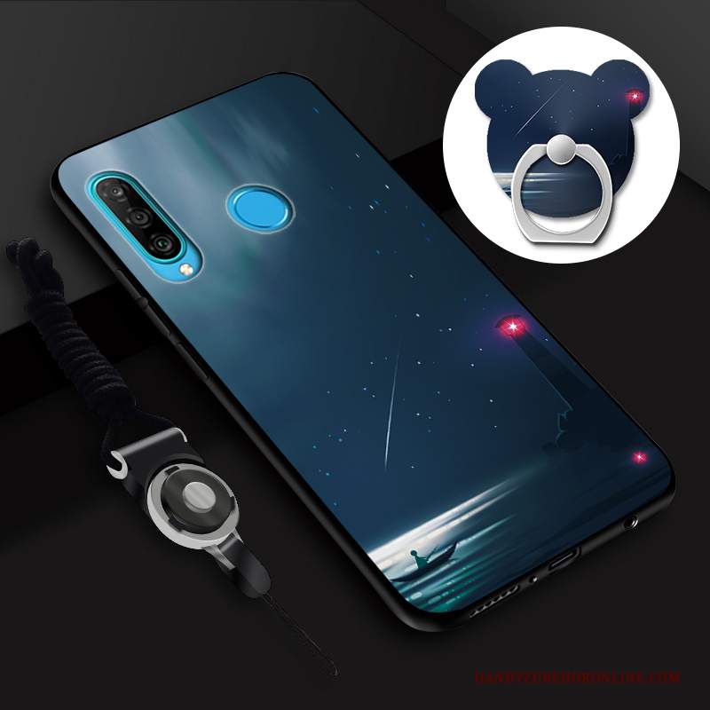 Custodia Huawei P30 Lite Silicone Supporto Gioventù, Cover Huawei P30 Lite Protezione Pellicola Protettiva Anti-caduta