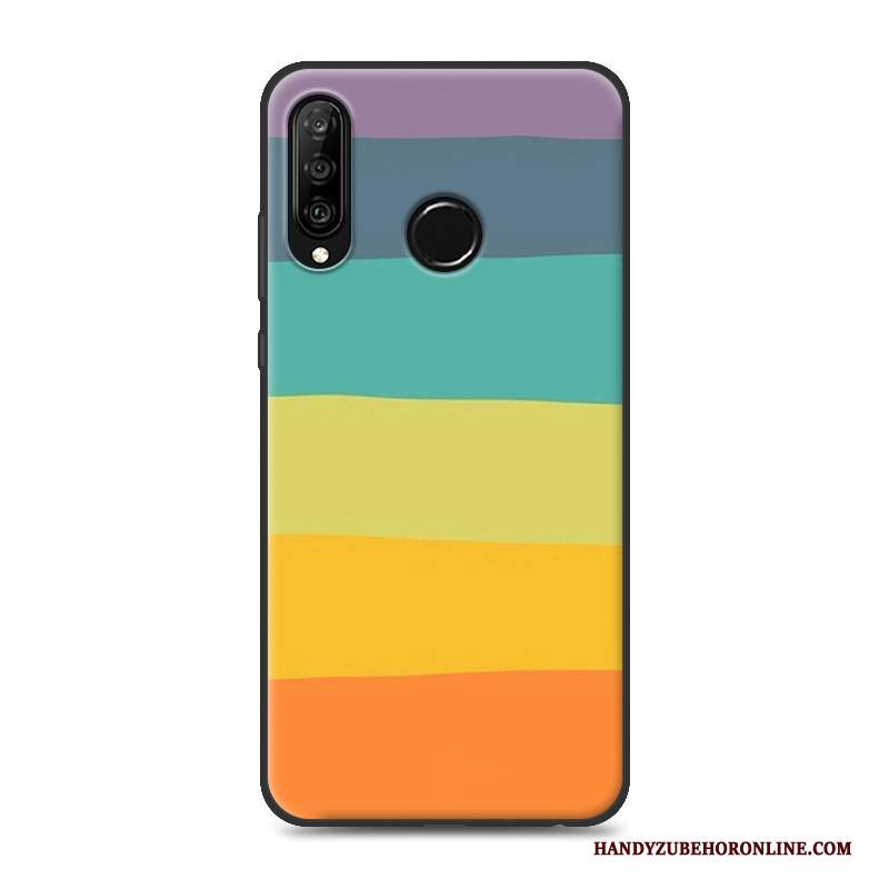 Custodia Huawei P30 Lite Silicone Tutto Inclusotelefono, Cover Huawei P30 Lite Nero Morbido