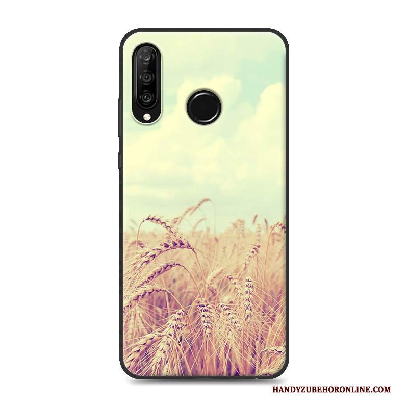 Custodia Huawei P30 Lite Silicone Tutto Inclusotelefono, Cover Huawei P30 Lite Nero Morbido