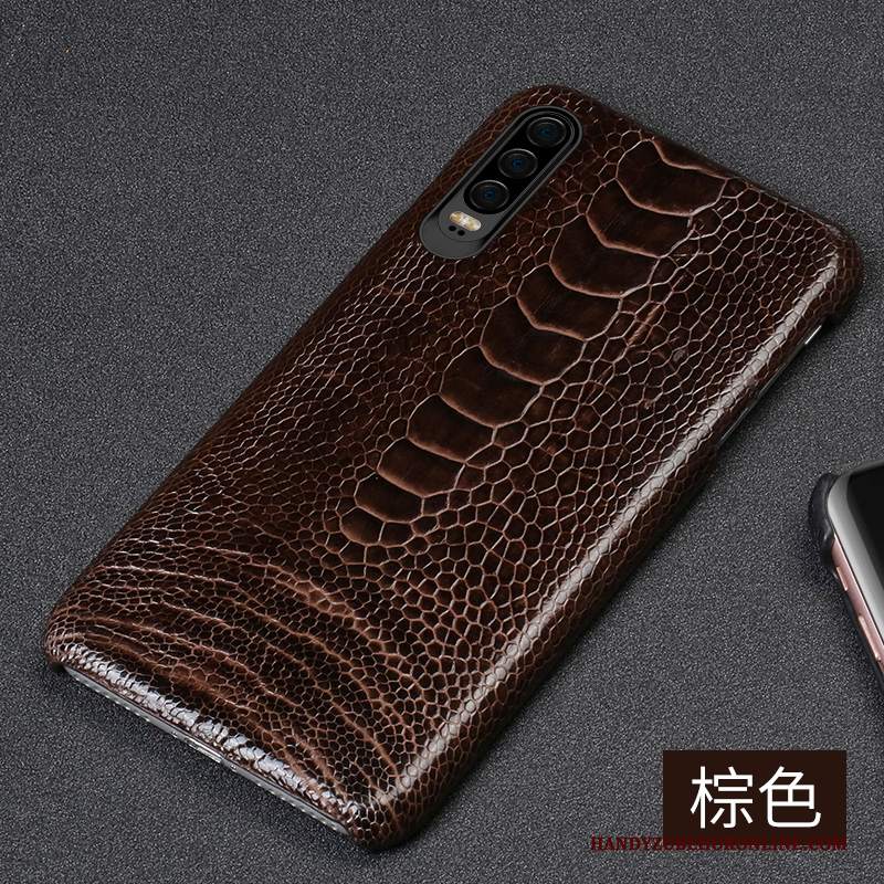 Custodia Huawei P30 Pelle Di Personalità High End, Cover Huawei P30 Creativo Coperchio Posteriore Blu