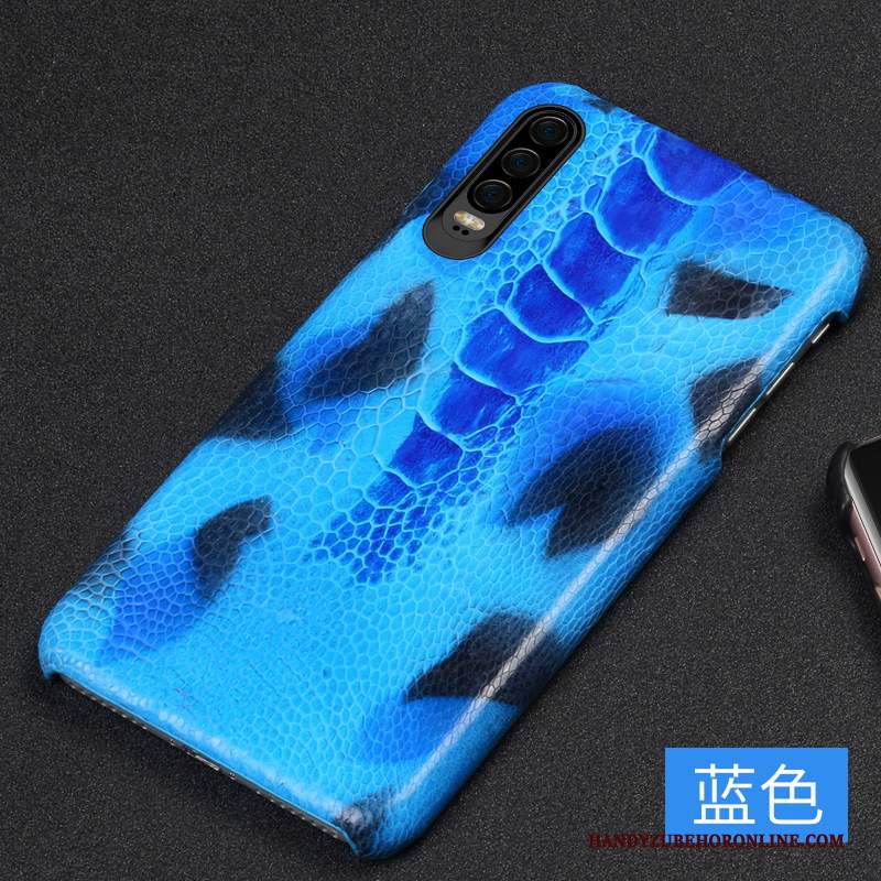 Custodia Huawei P30 Pelle Di Personalità High End, Cover Huawei P30 Creativo Coperchio Posteriore Blu