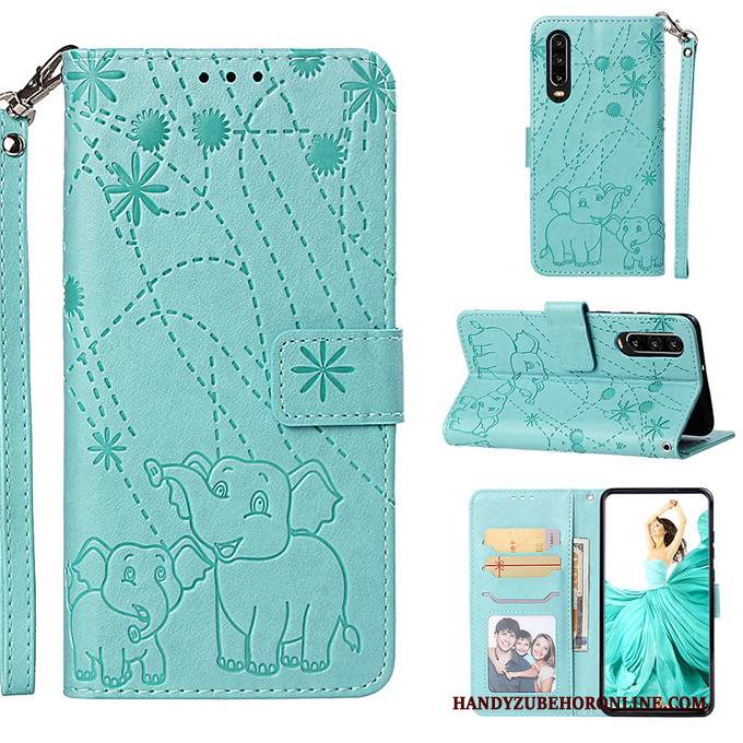 Custodia Huawei P30 Pelle Porpora Anti-caduta, Cover Huawei P30 Protezione Telefono