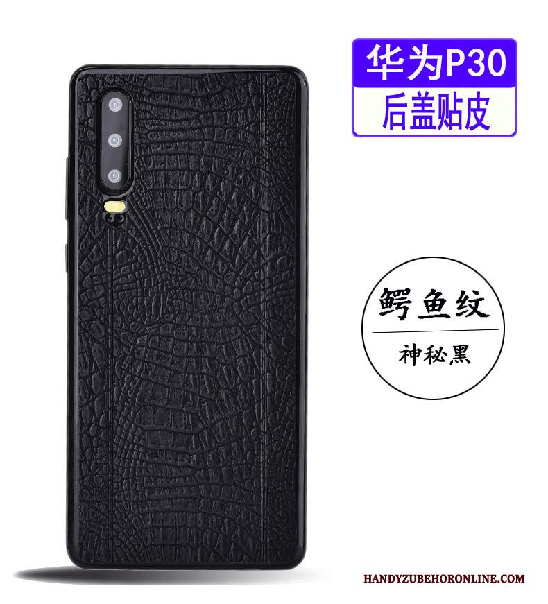 Custodia Huawei P30 Pelle Telefono Blu, Cover Huawei P30 Mucca Pellicola Protettiva