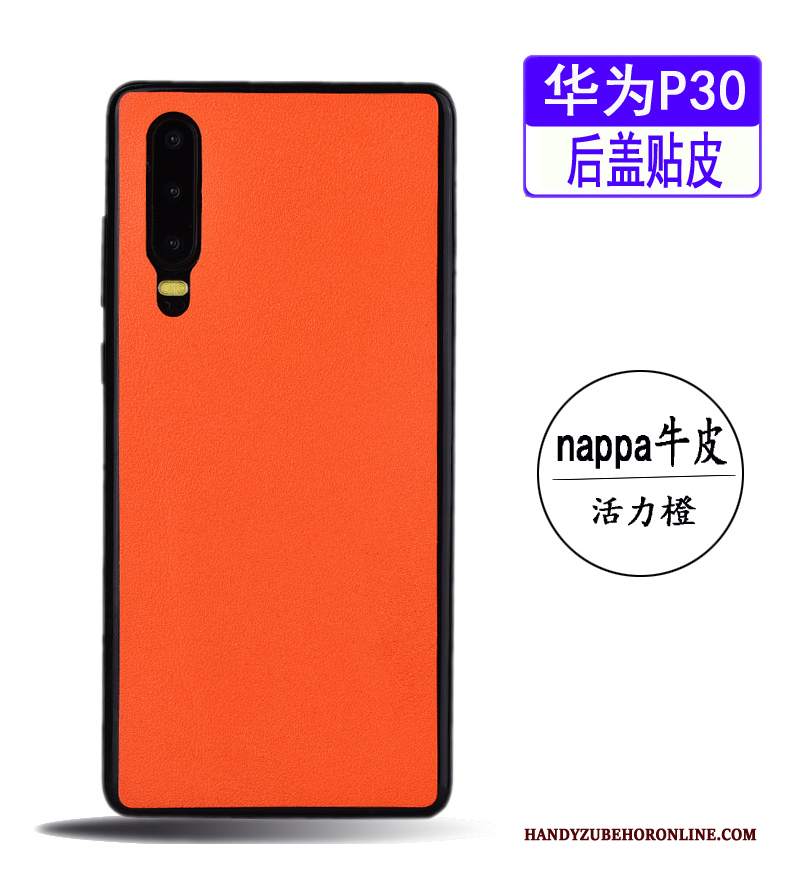 Custodia Huawei P30 Pelle Telefono Blu, Cover Huawei P30 Mucca Pellicola Protettiva