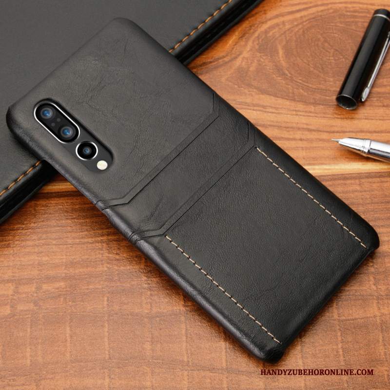 Custodia Huawei P30 Pelle Tendenza Anti-caduta, Cover Huawei P30 Creativo Nero Affari