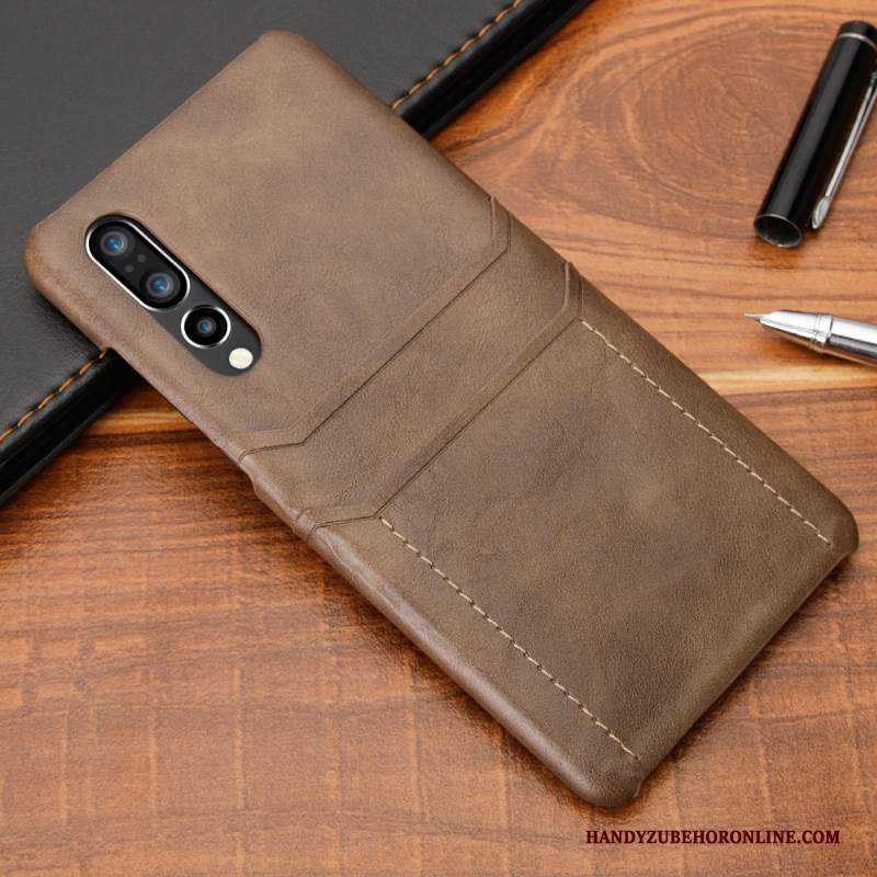 Custodia Huawei P30 Pelle Tendenza Anti-caduta, Cover Huawei P30 Creativo Nero Affari