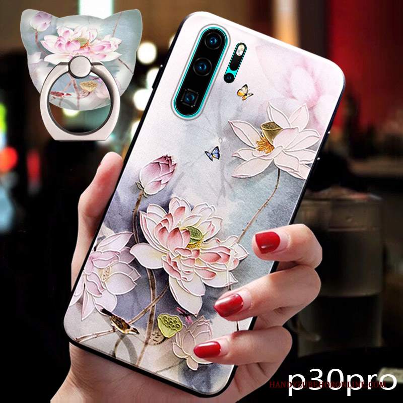 Custodia Huawei P30 Pro Creativo Marchio Di Tendenza Sottile, Cover Huawei P30 Pro Silicone Blu Gioventù