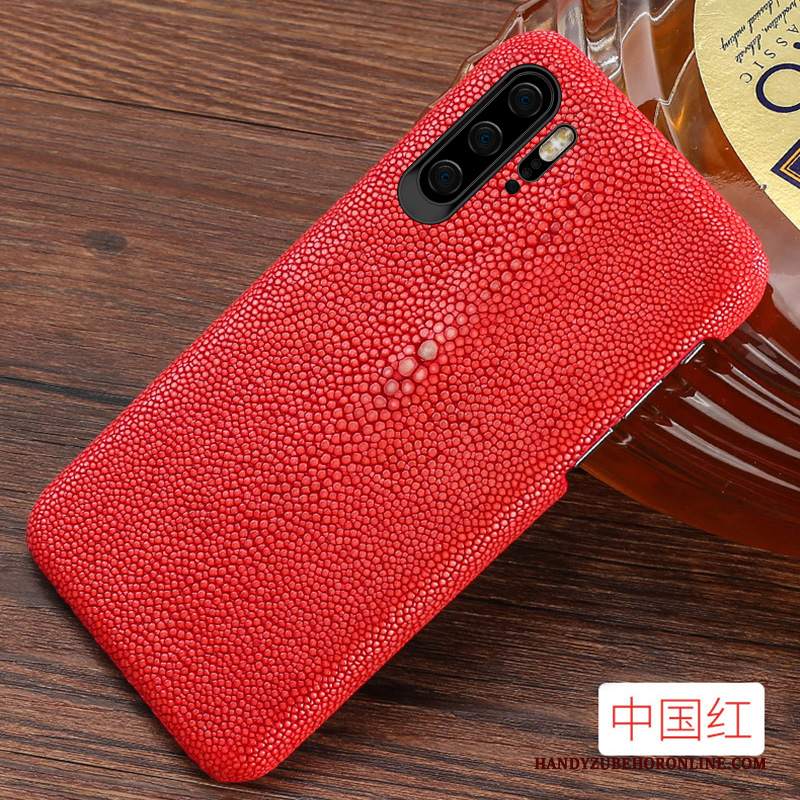 Custodia Huawei P30 Pro Creativo Semplici Lusso, Cover Huawei P30 Pro Pelle Di Personalità Rosso