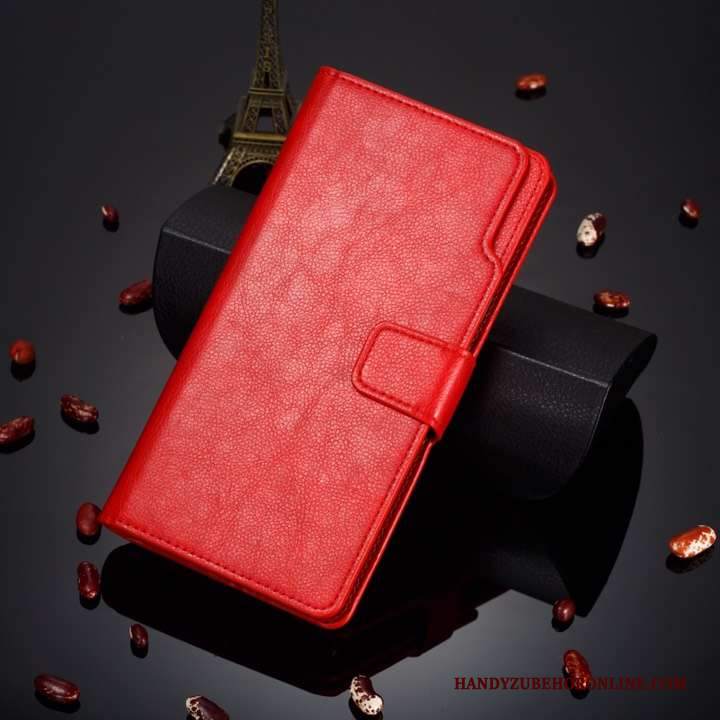 Custodia Huawei P30 Pro Folio Telefono Semplici, Cover Huawei P30 Pro Pelle Anti-caduta Rosso