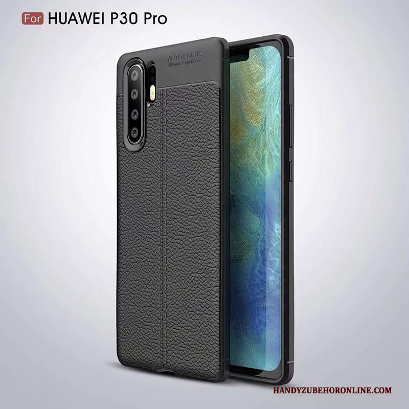 Custodia Huawei P30 Pro Silicone Anti-caduta Blu, Cover Huawei P30 Pro Pelle Affari Modello