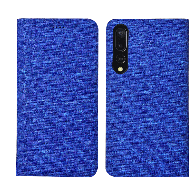 Custodia Huawei P30 Protezione Blu Morbido, Cover Huawei P30 Pelle Nuovo Cotone E Lino