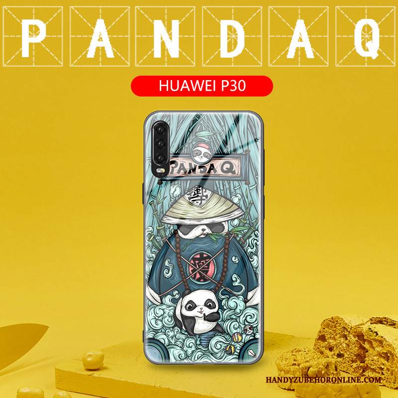 Custodia Huawei P30 Silicone Anti-caduta Vetro, Cover Huawei P30 Creativo Tutto Incluso Verde