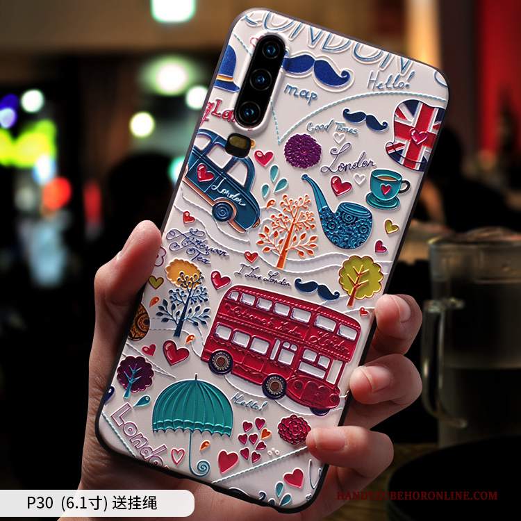 Custodia Huawei P30 Silicone Di Personalità Net Red, Cover Huawei P30 Protezione Bello Ornamenti Appesi