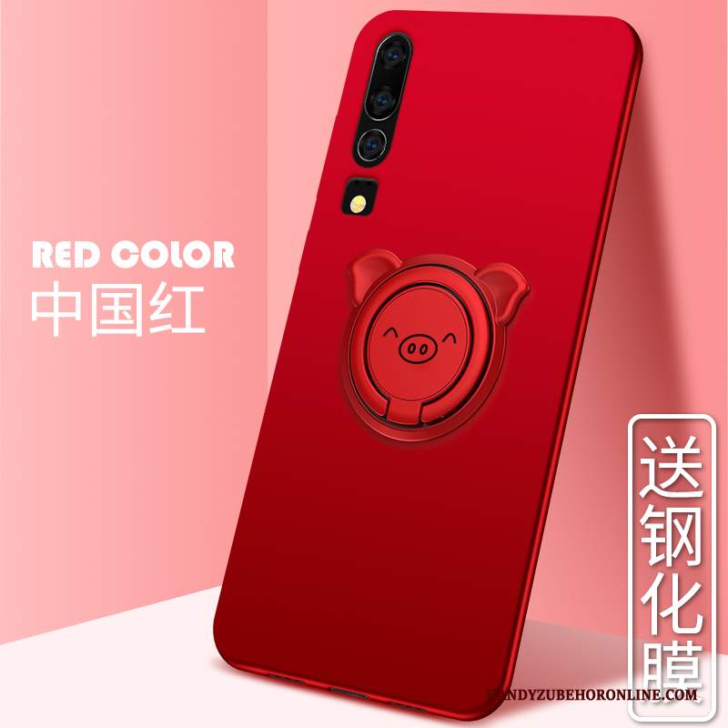 Custodia Huawei P30 Silicone Rosa Magnetico, Cover Huawei P30 Protezione Net Red Auto