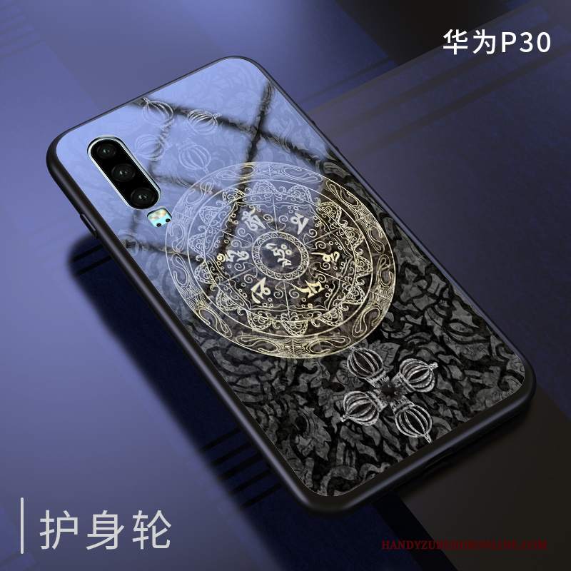 Custodia Huawei P30 Silicone Sottili Stile Cinese, Cover Huawei P30 Creativo Telefono Specchio