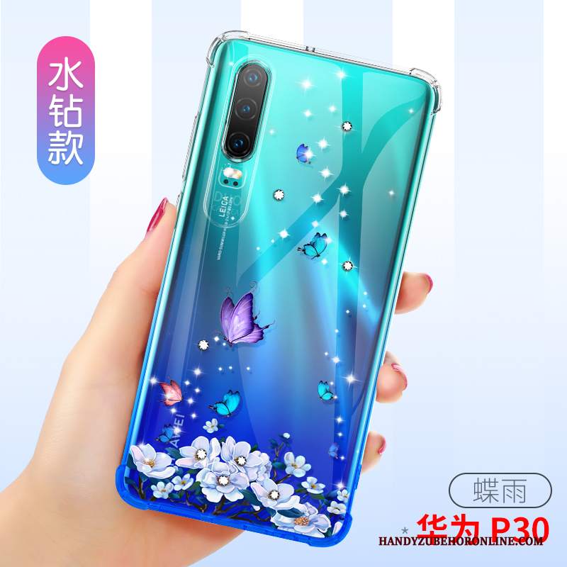 Custodia Huawei P30 Silicone Trasparentetelefono, Cover Huawei P30 Protezione Gasbag Tutto Incluso