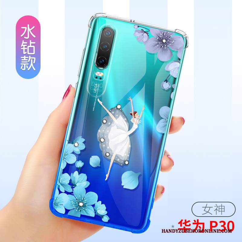 Custodia Huawei P30 Silicone Trasparentetelefono, Cover Huawei P30 Protezione Gasbag Tutto Incluso