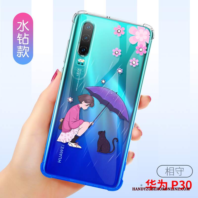 Custodia Huawei P30 Silicone Trasparentetelefono, Cover Huawei P30 Protezione Gasbag Tutto Incluso