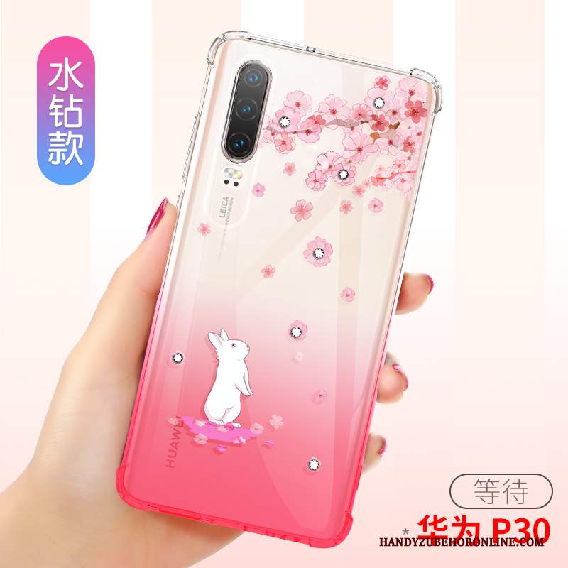 Custodia Huawei P30 Silicone Trasparentetelefono, Cover Huawei P30 Protezione Gasbag Tutto Incluso