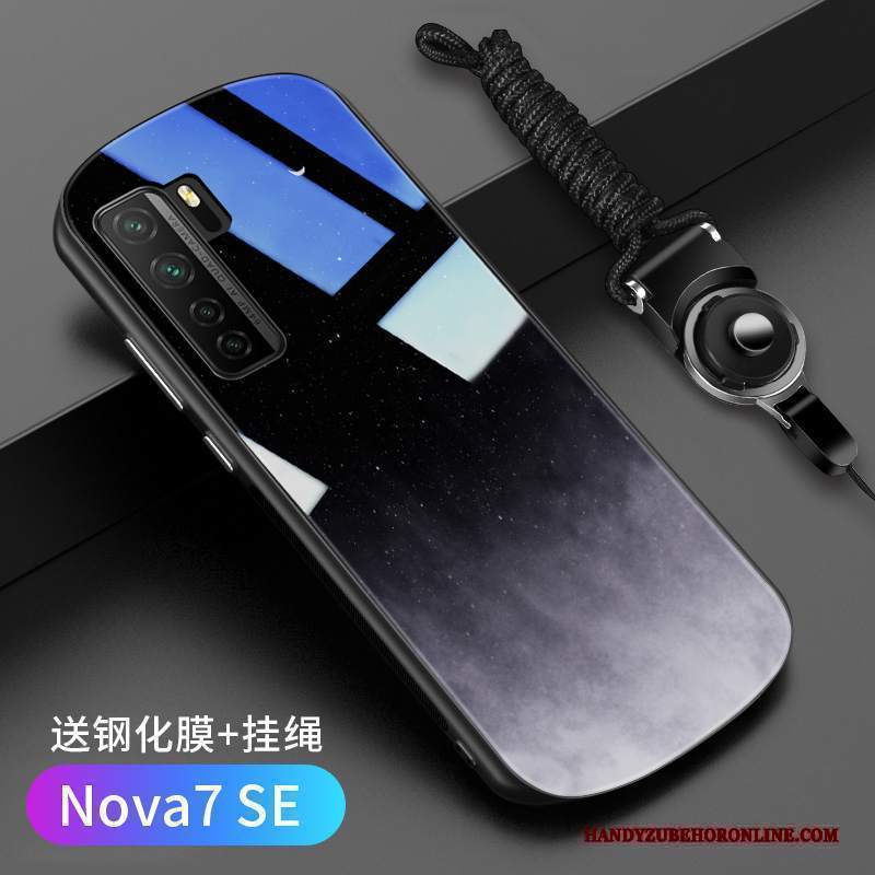 Custodia Huawei P40 Lite 5g Creativo Marchio Di Tendenza Nero, Cover Huawei P40 Lite 5g Protezione Stellato Di Personalità