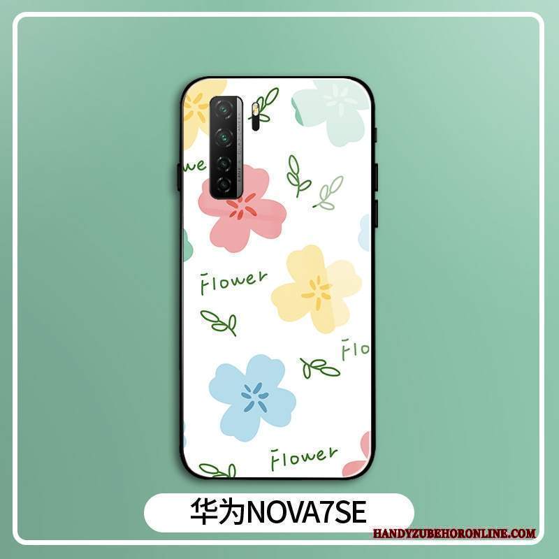 Custodia Huawei P40 Lite 5g Silicone Anti-caduta Fiori, Cover Huawei P40 Lite 5g Creativo Vetro Di Personalità