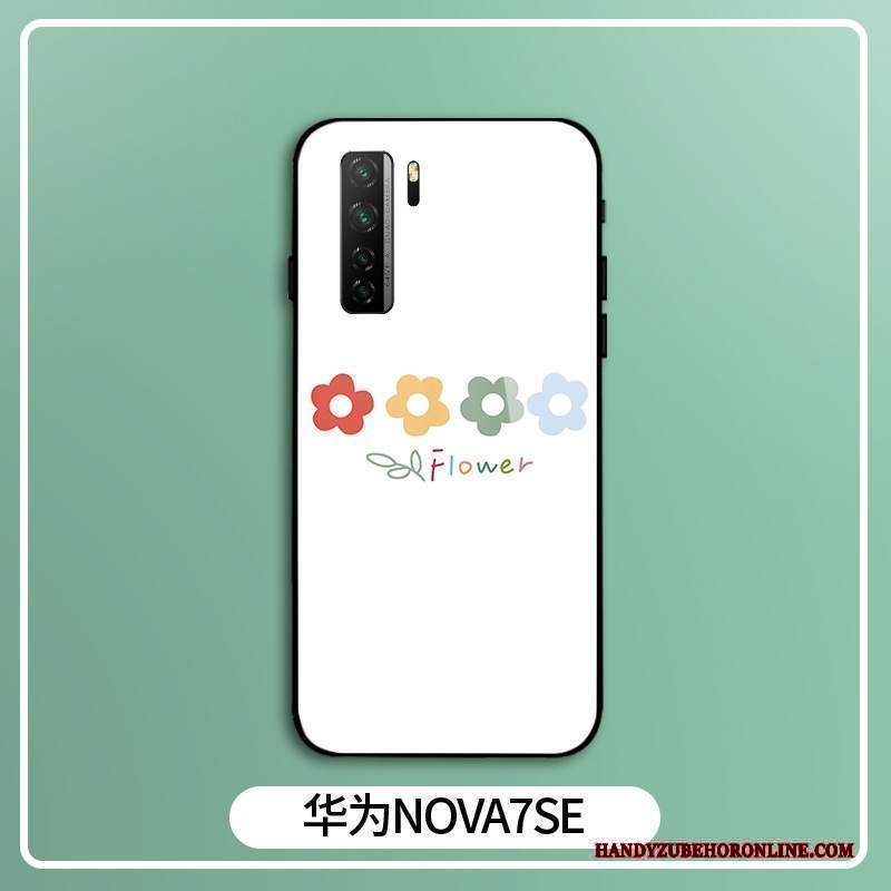 Custodia Huawei P40 Lite 5g Silicone Anti-caduta Fiori, Cover Huawei P40 Lite 5g Creativo Vetro Di Personalità