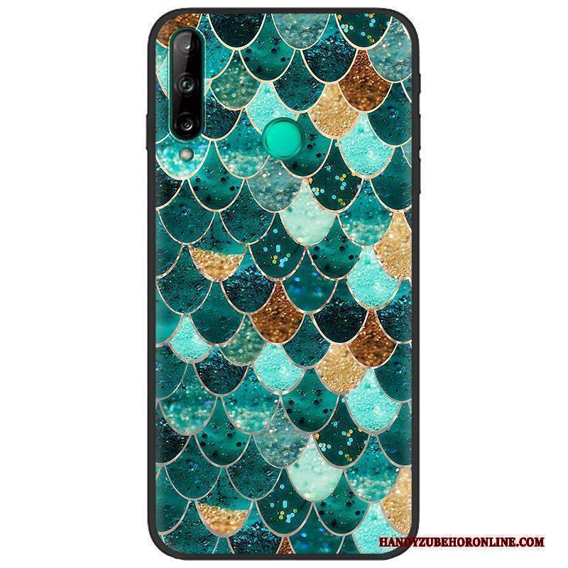 Custodia Huawei P40 Lite E Creativo Verde Morbido, Cover Huawei P40 Lite E Colore Telefono Nero