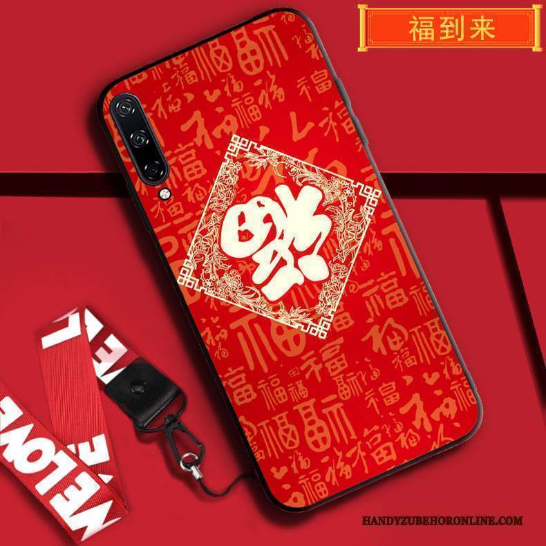 Custodia Huawei P40 Lite E Protezione Ornamenti Appesi Rosso, Cover Huawei P40 Lite E Cartone Animato Nuovo Tutto Incluso