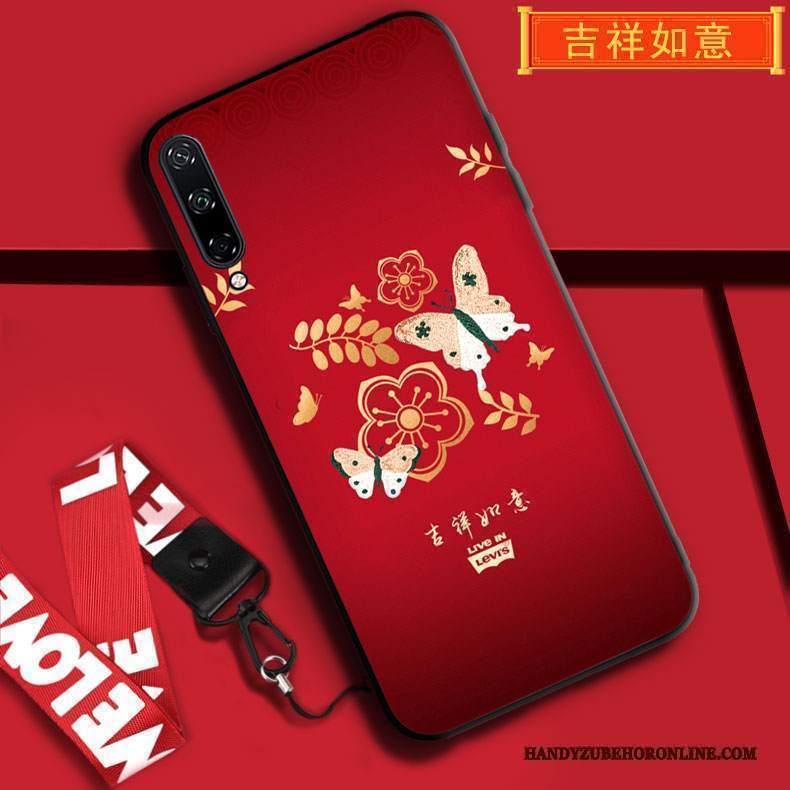 Custodia Huawei P40 Lite E Protezione Ornamenti Appesi Rosso, Cover Huawei P40 Lite E Cartone Animato Nuovo Tutto Incluso