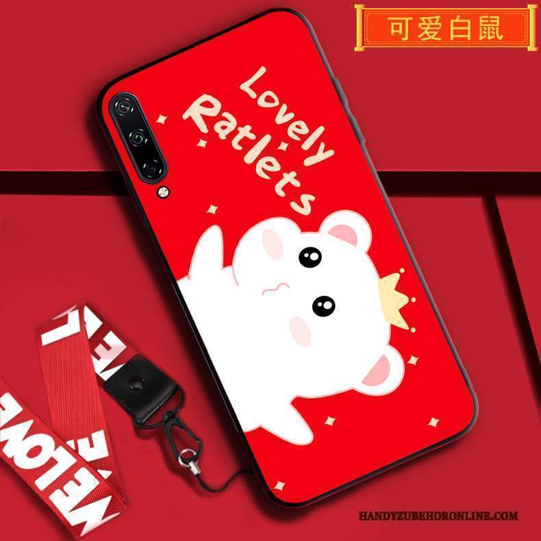 Custodia Huawei P40 Lite E Protezione Ornamenti Appesi Rosso, Cover Huawei P40 Lite E Cartone Animato Nuovo Tutto Incluso