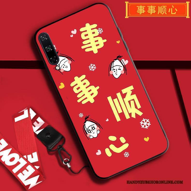 Custodia Huawei P40 Lite E Protezione Ornamenti Appesi Rosso, Cover Huawei P40 Lite E Cartone Animato Nuovo Tutto Incluso