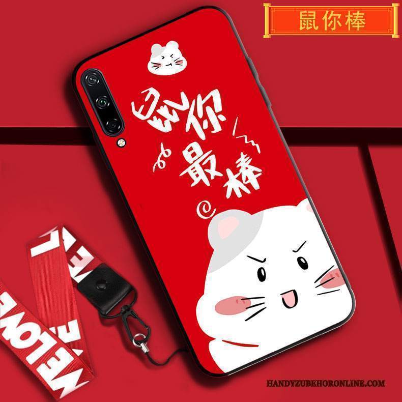 Custodia Huawei P40 Lite E Protezione Ornamenti Appesi Rosso, Cover Huawei P40 Lite E Cartone Animato Nuovo Tutto Incluso