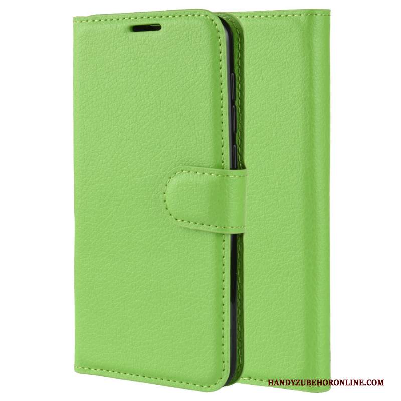 Custodia Huawei P40 Lite Folio Anti-caduta Verde, Cover Huawei P40 Lite Pelle Supporto Carta