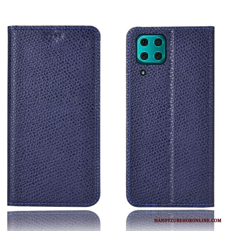 Custodia Huawei P40 Lite Pelle Blutelefono, Cover Huawei P40 Lite Protezione Modello Maglia