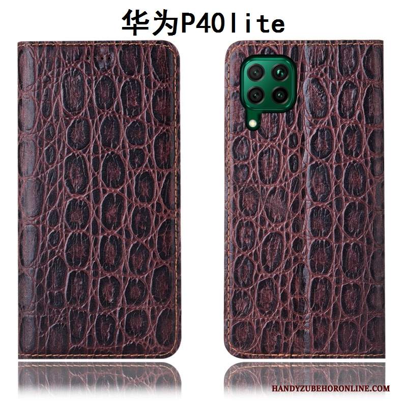 Custodia Huawei P40 Lite Pelle Rossotelefono, Cover Huawei P40 Lite Protezione Anti-caduta Tutto Incluso