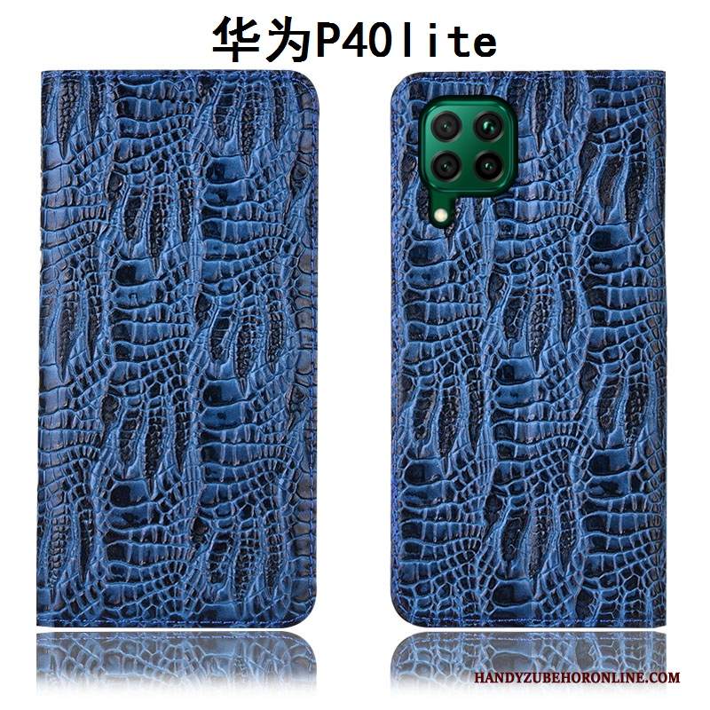 Custodia Huawei P40 Lite Protezione Blutelefono, Cover Huawei P40 Lite Pelle Tutto Incluso